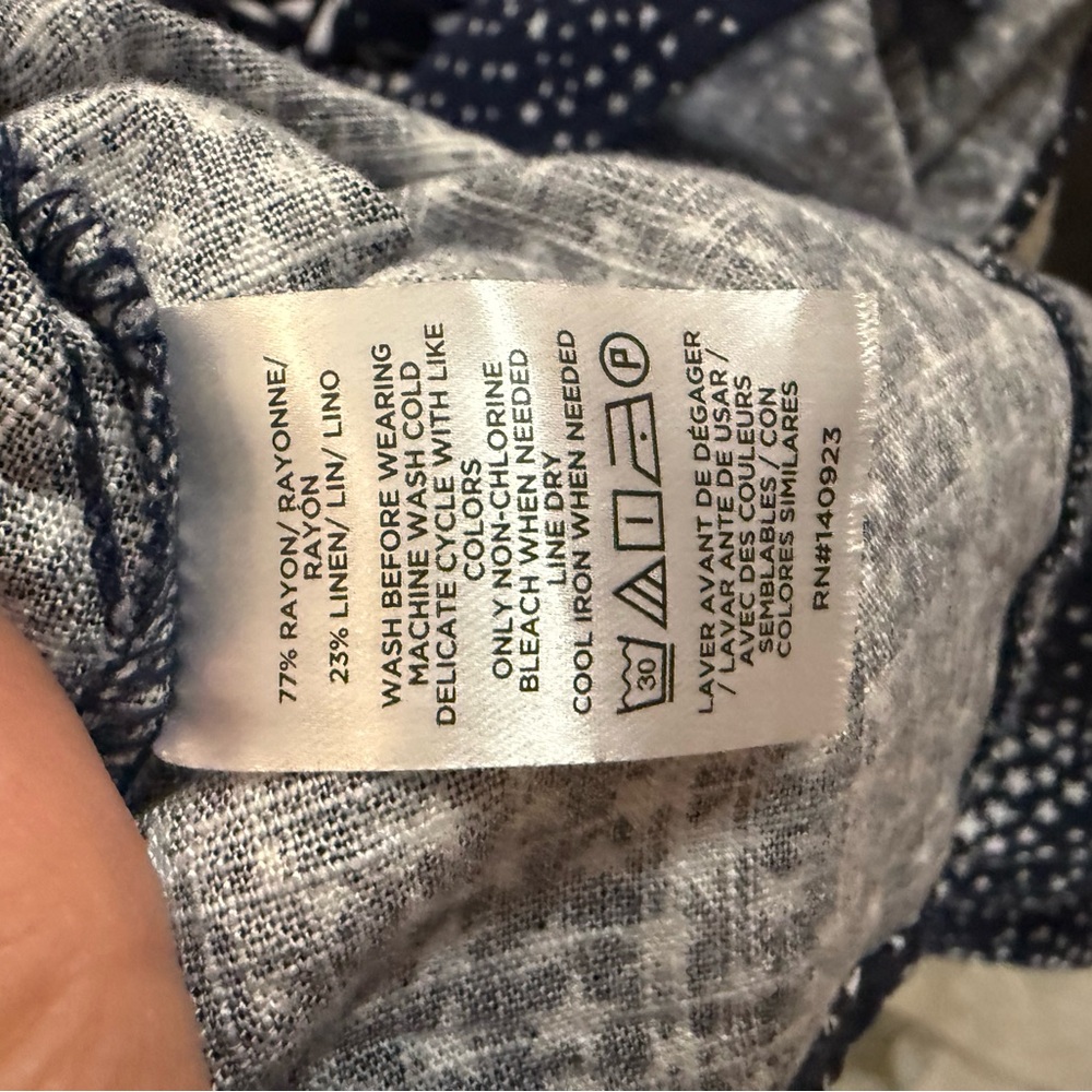 LOFT Navy and White Mini Dress - Picture 2 of 4